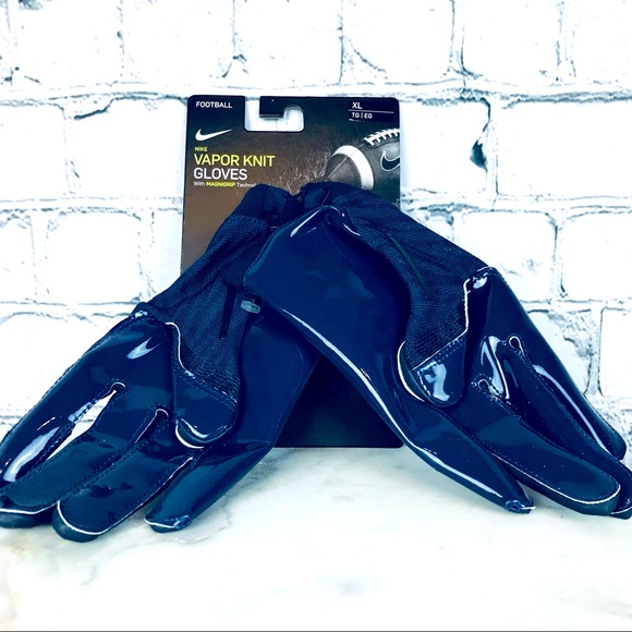 Nike Vapor Knit Football MagniGrip Receiver Navy Blue Gloves Men’s Size XL - Picture 4 of 5